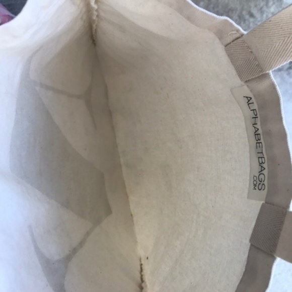 Initial N Canvas Tote with Tassel Pom Pom Costume - Picture 5 of 7